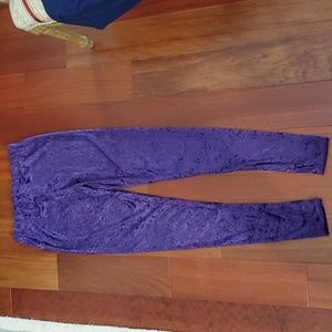 Purple crushed velvet leggings. Size XS